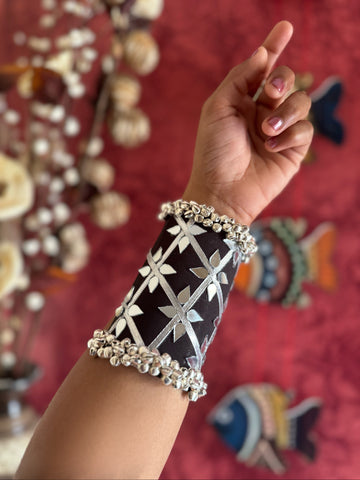 Swapnila Mirrorwork Fabric Bracelet | Handcuff