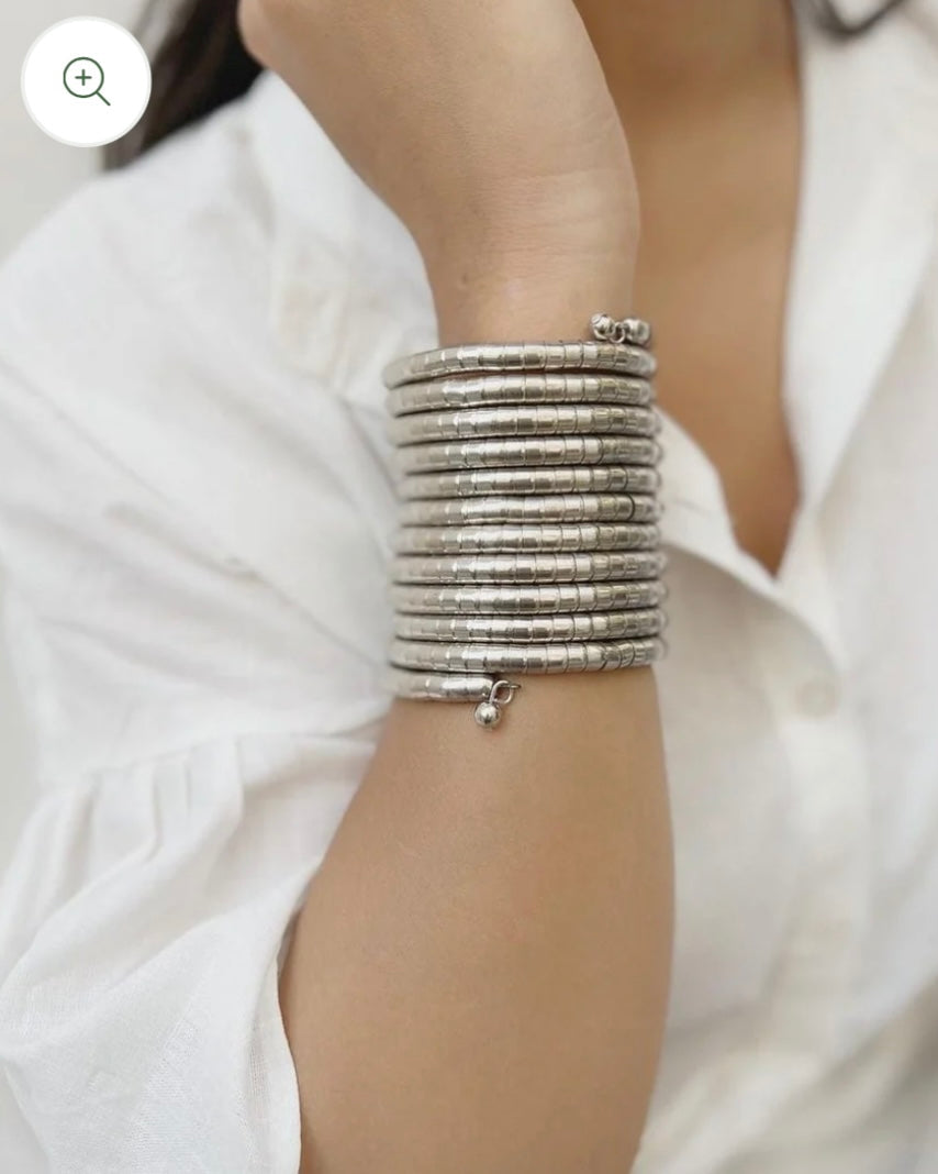 Silver coil bracelets outlet
