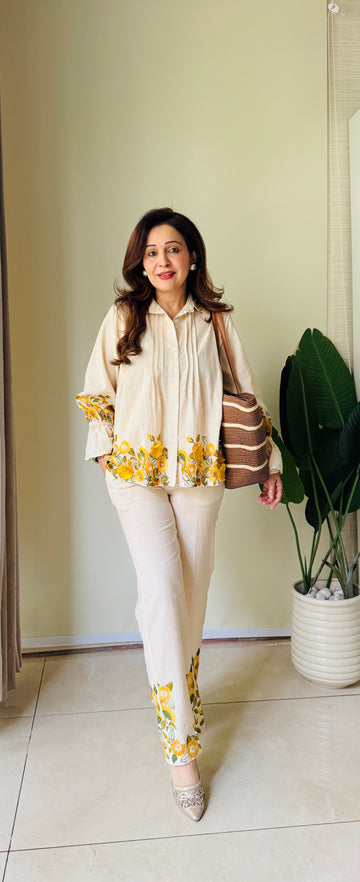 Ivory Sunflower Cord set