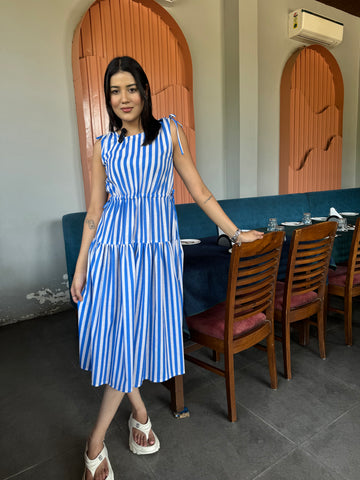 Cotton Candy Stripes Midi Dress