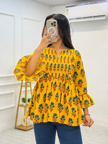 Marigold Charm Cotton Kurti