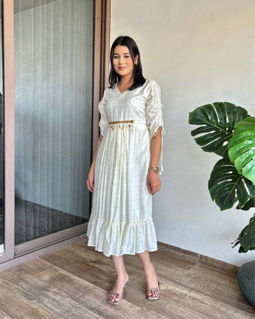 Ivory Bloom Midi Dress