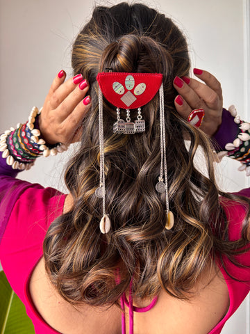 Maroon Boho - Hair Clip