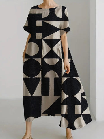 Geometric Print Midi Dress