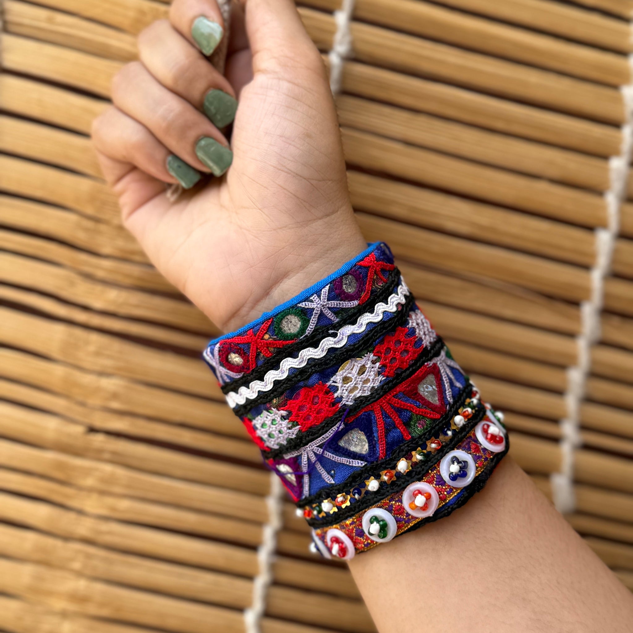 Amina Kutchi Fabric Bracelet | Handcuff
