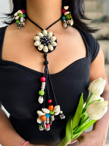 Ghumee Fabric Choker + Earrings Set