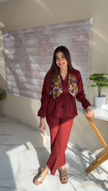 Maroon Meadow Cord Set