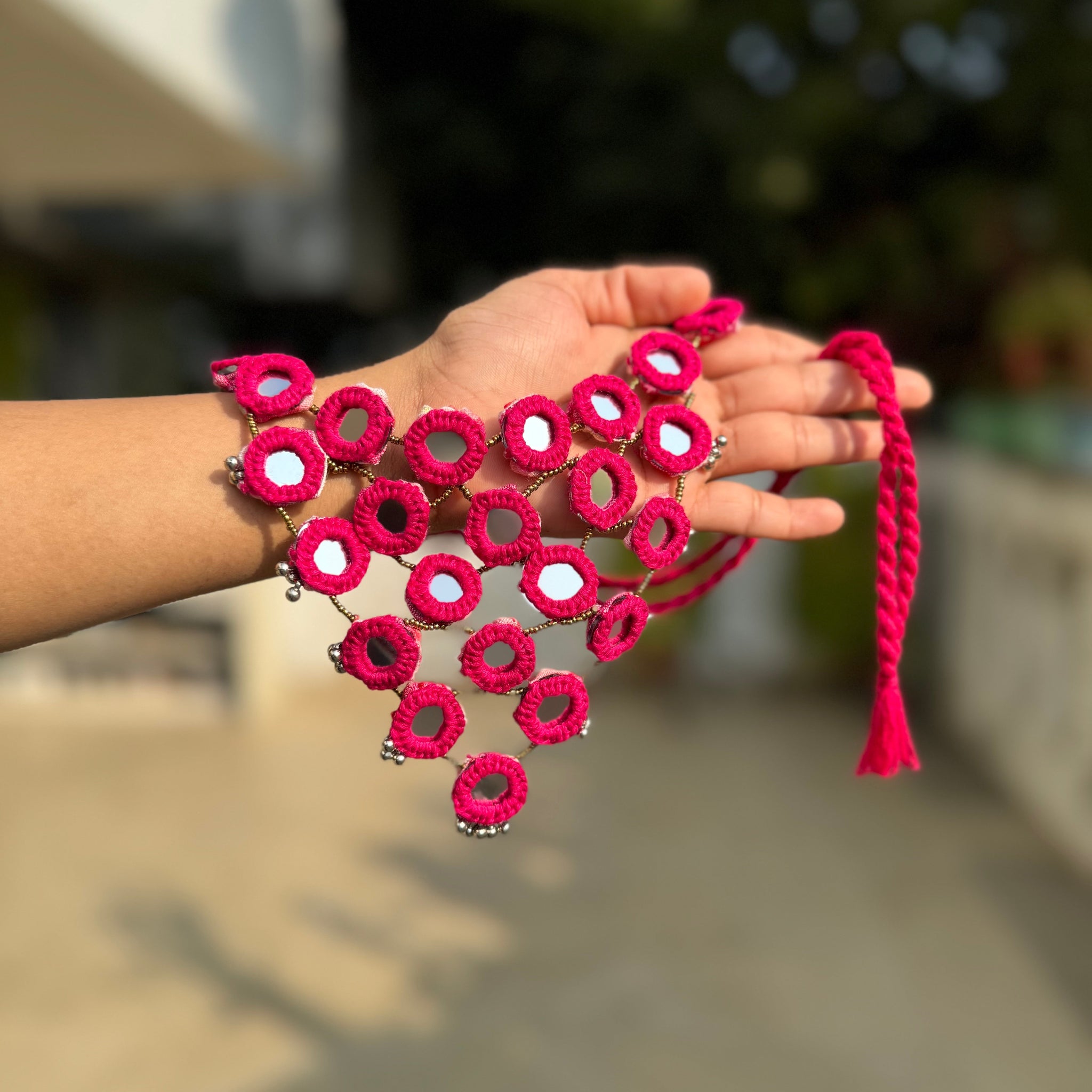 Xoya Mirrorwork Fabric Choker | Necklace