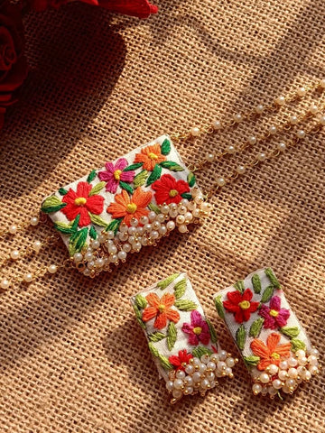 Wiha Fabric Choker + Earrings Set