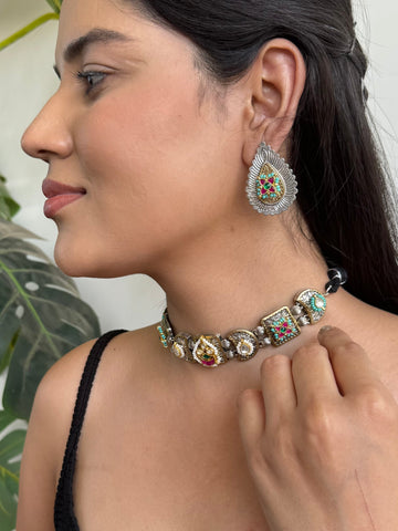 Sakshi Fusion Choker Set | Necklace + Earrings