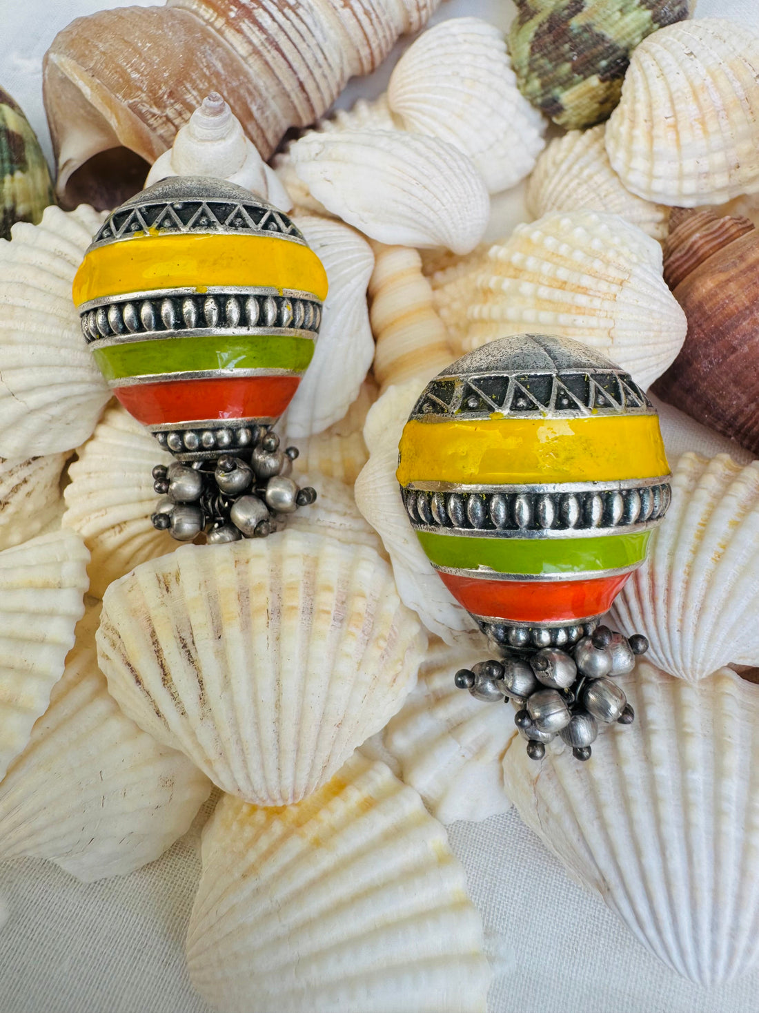 Shankhya Earrings | German Silver Studs