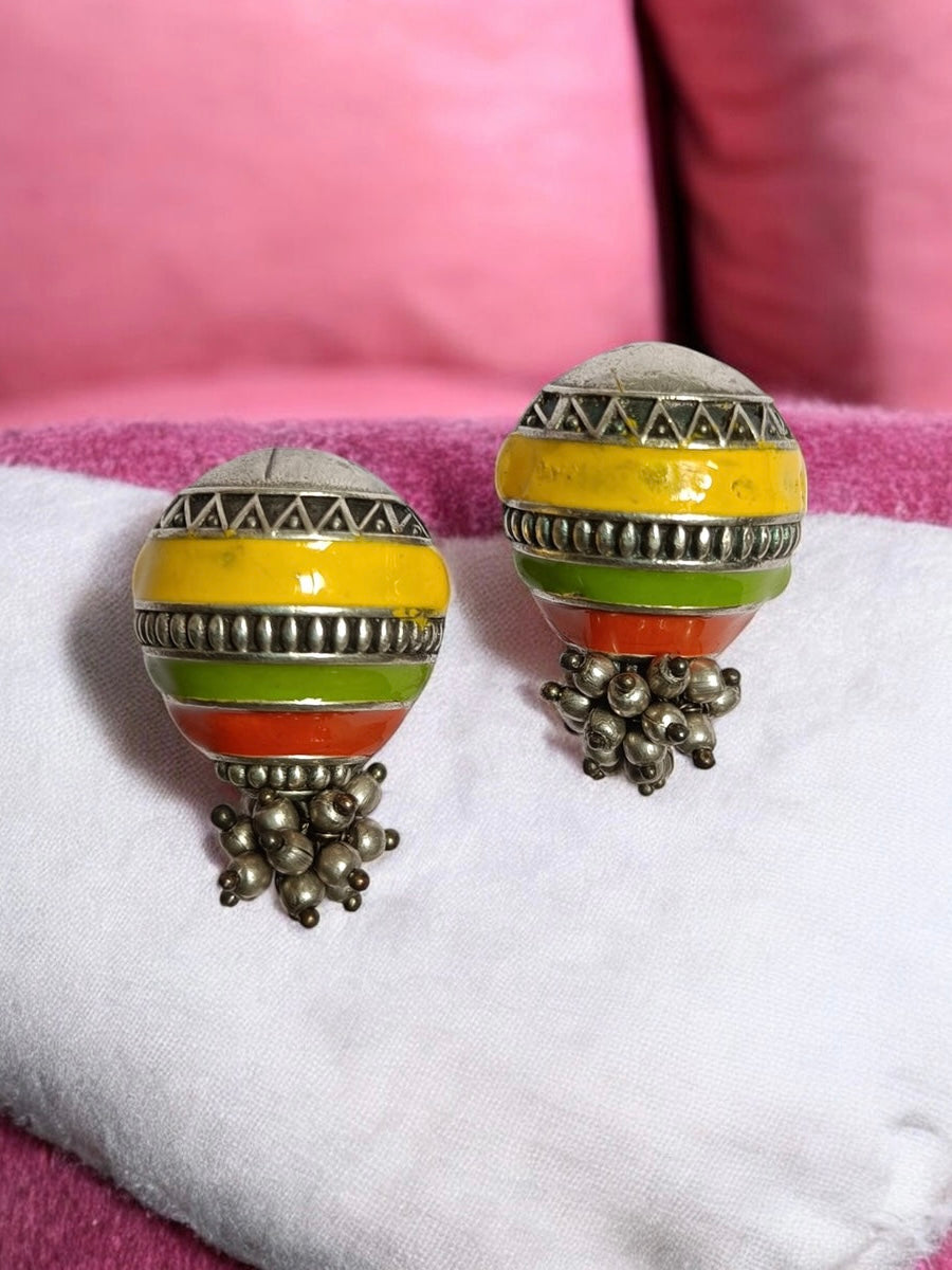Shankhya Earrings | German Silver Studs