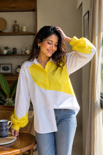 Lemon Glow Colorblock Shirt