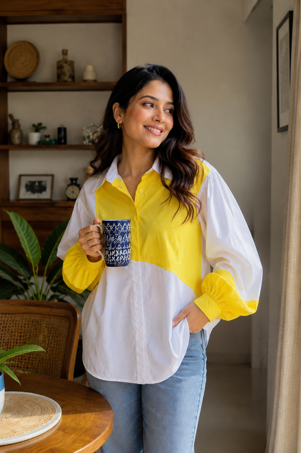 Lemon Glow Colorblock Shirt