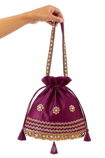 Royal Plum Mirror Potli