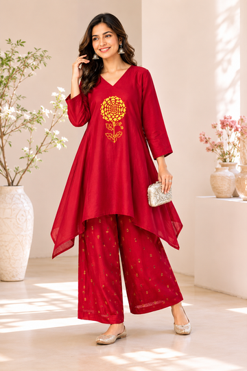 Royal Petal Linen Coord Set