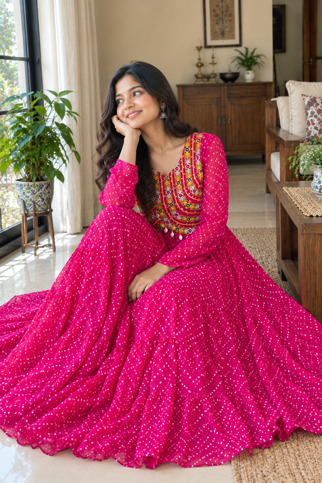 Gulabo Bandhani Flare Dress