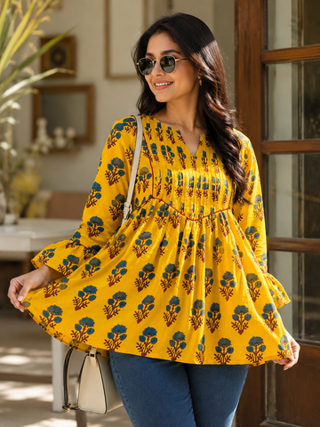Marigold Charm Cotton Top