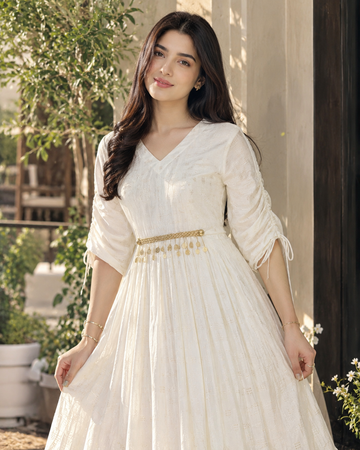 Ivory Bloom Midi Dress