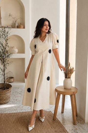 Summer Dots Cotton Midi Dress