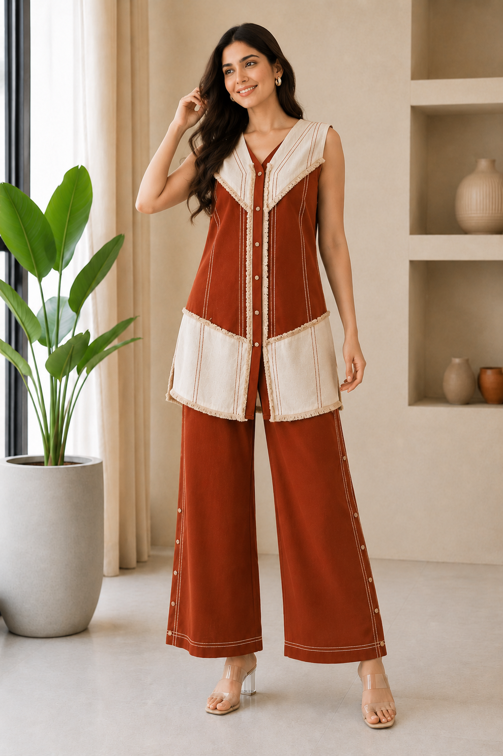 Aarika Khadi Cotton Co-ord Set