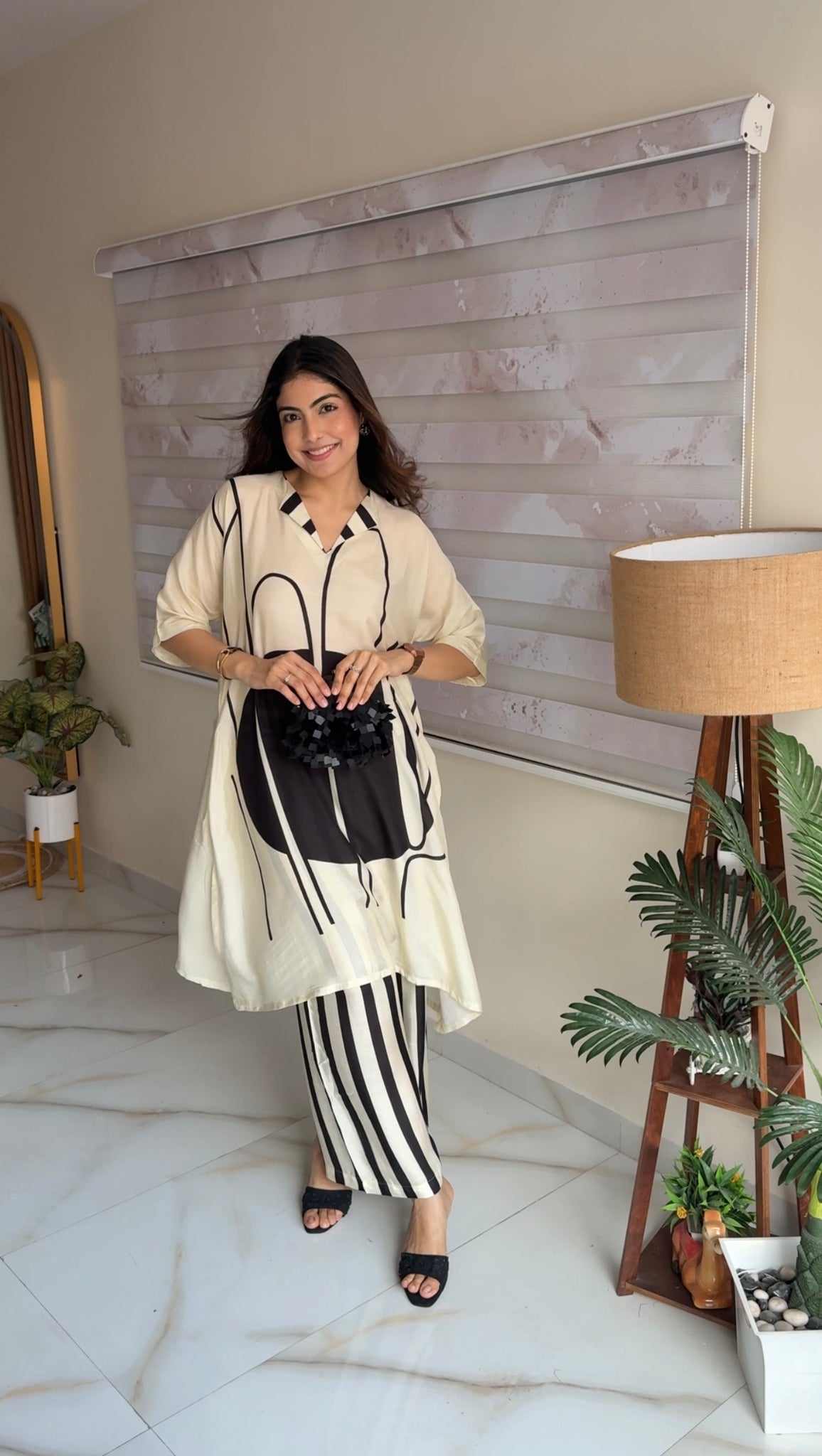 Ivory Ink Muslin Co-Ord Set