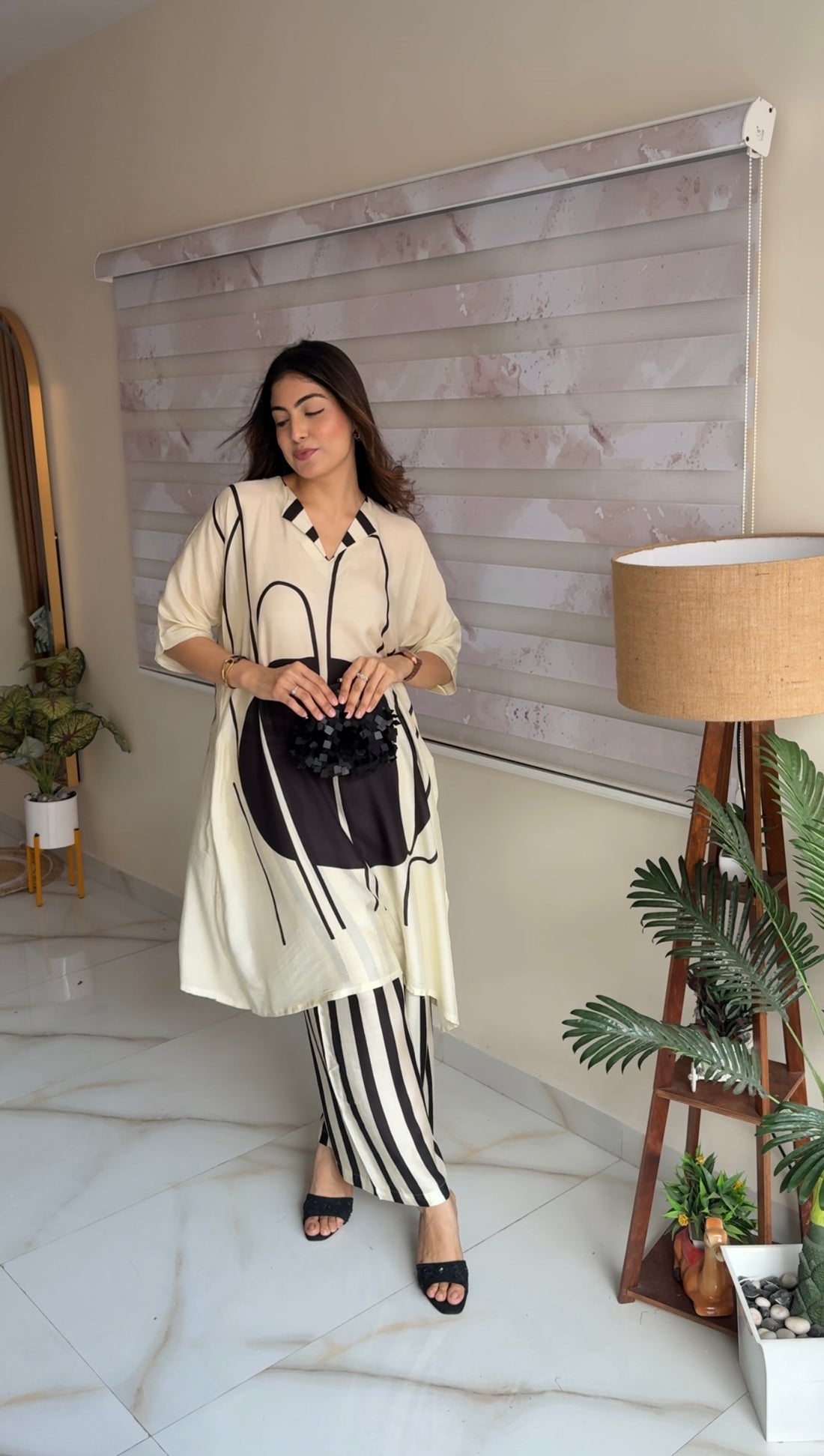 Ivory Ink Muslin Co-Ord Set