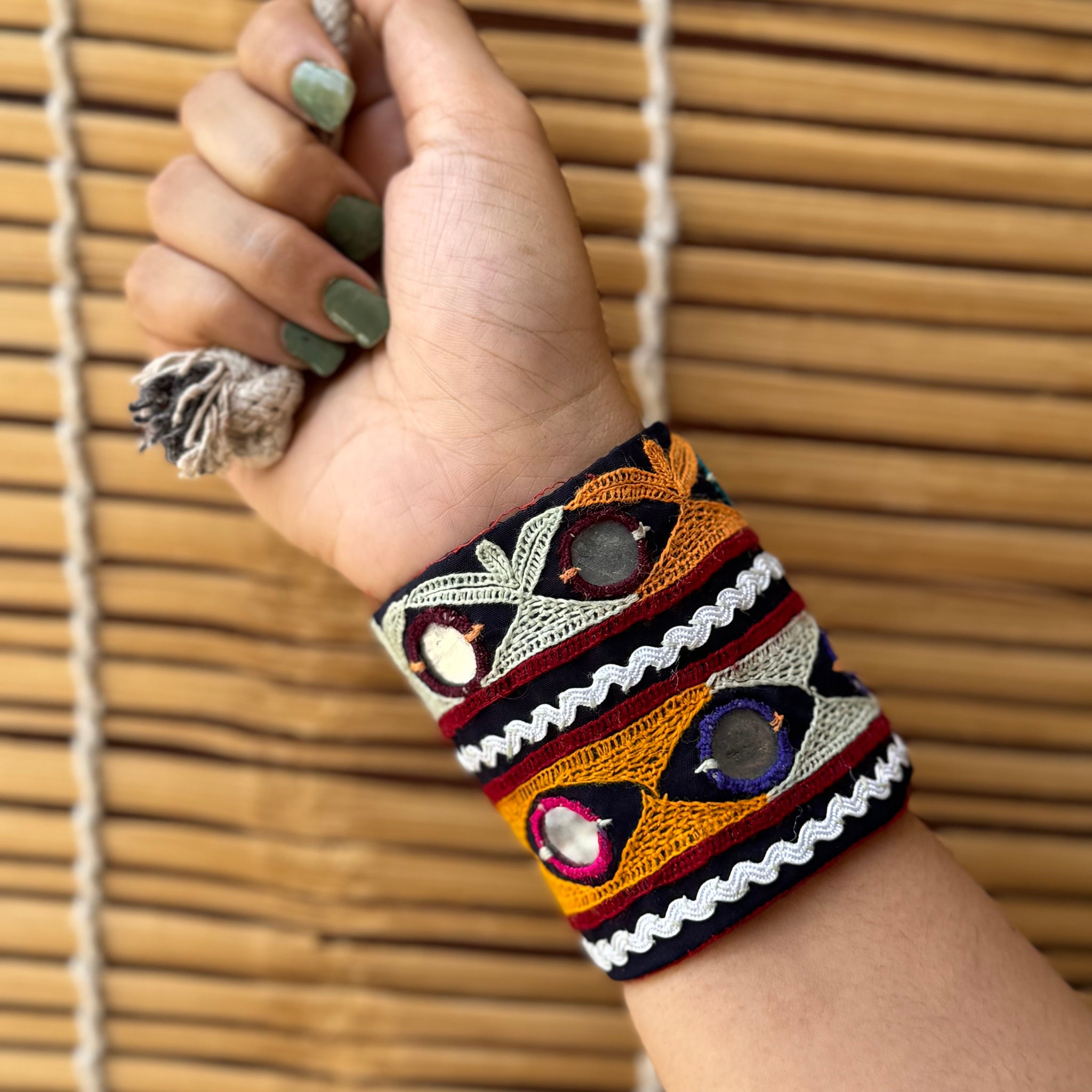 Aleigha Kutchi Fabric Bracelet | Handcuff