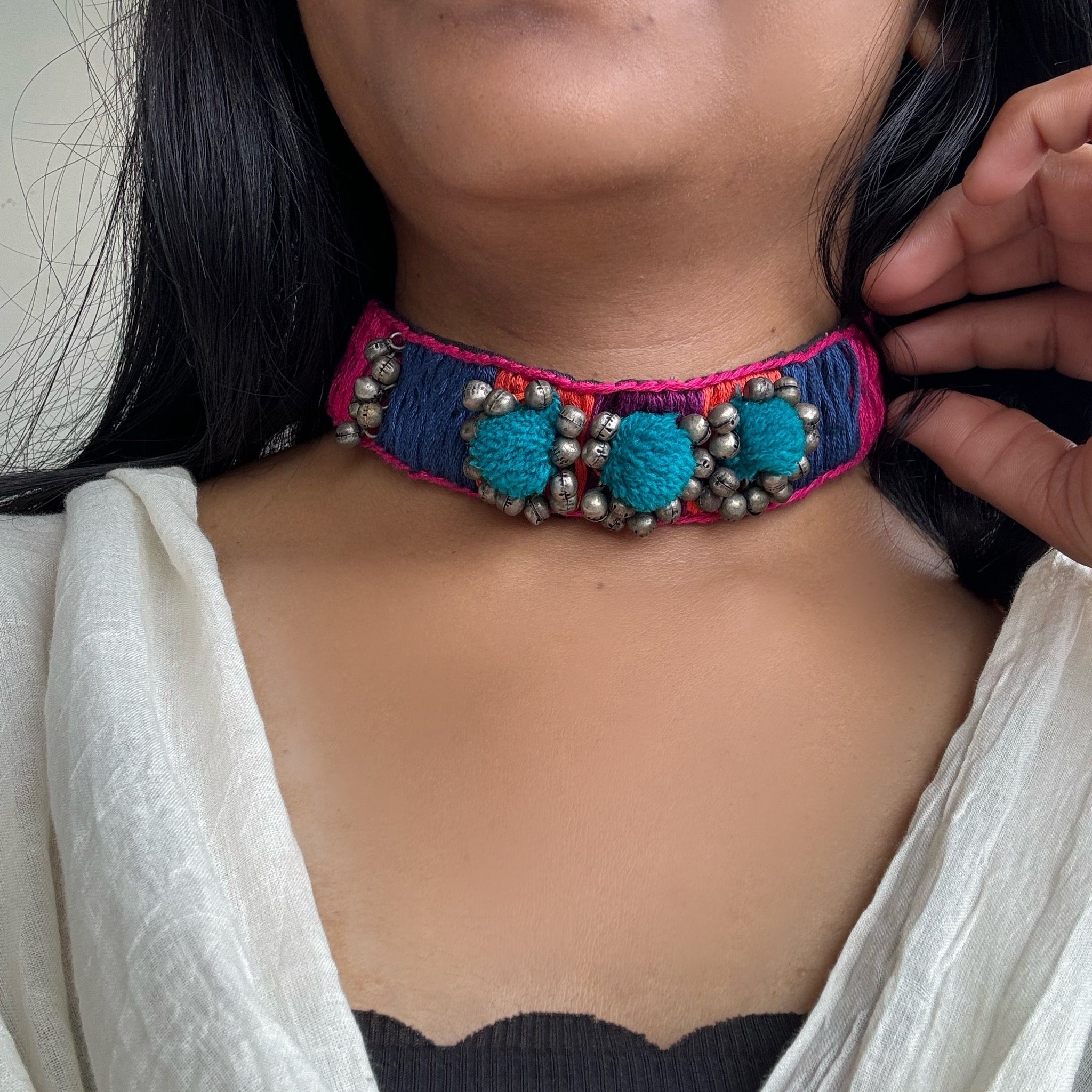 Gishtha Fabric Choker | Necklace