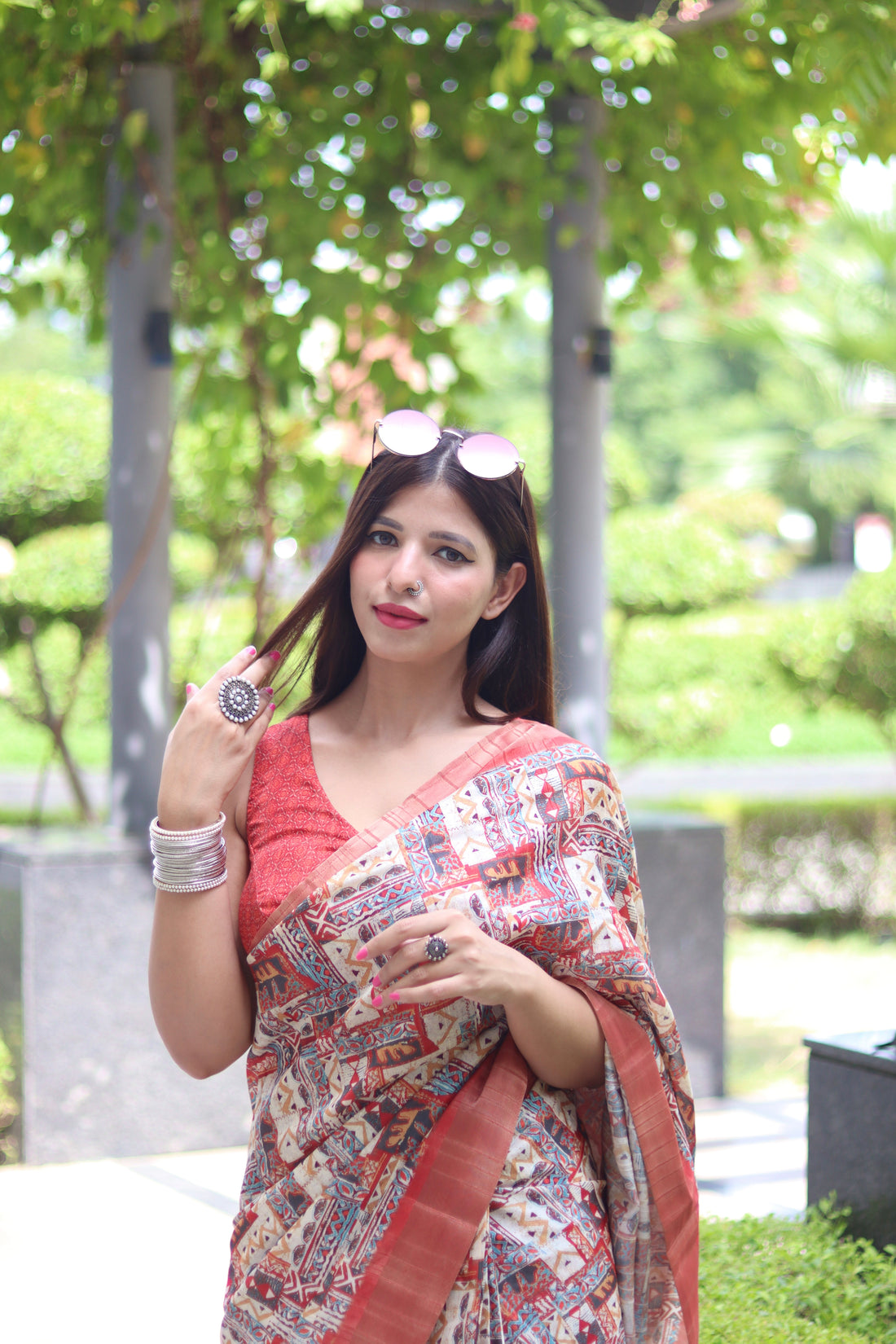 Saanvi chanderi saree with blouse