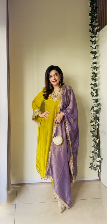 Gota Glam Tissue Anarkali