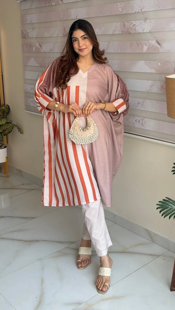 Earthy Tones Cotton Slub - Kaftan Set