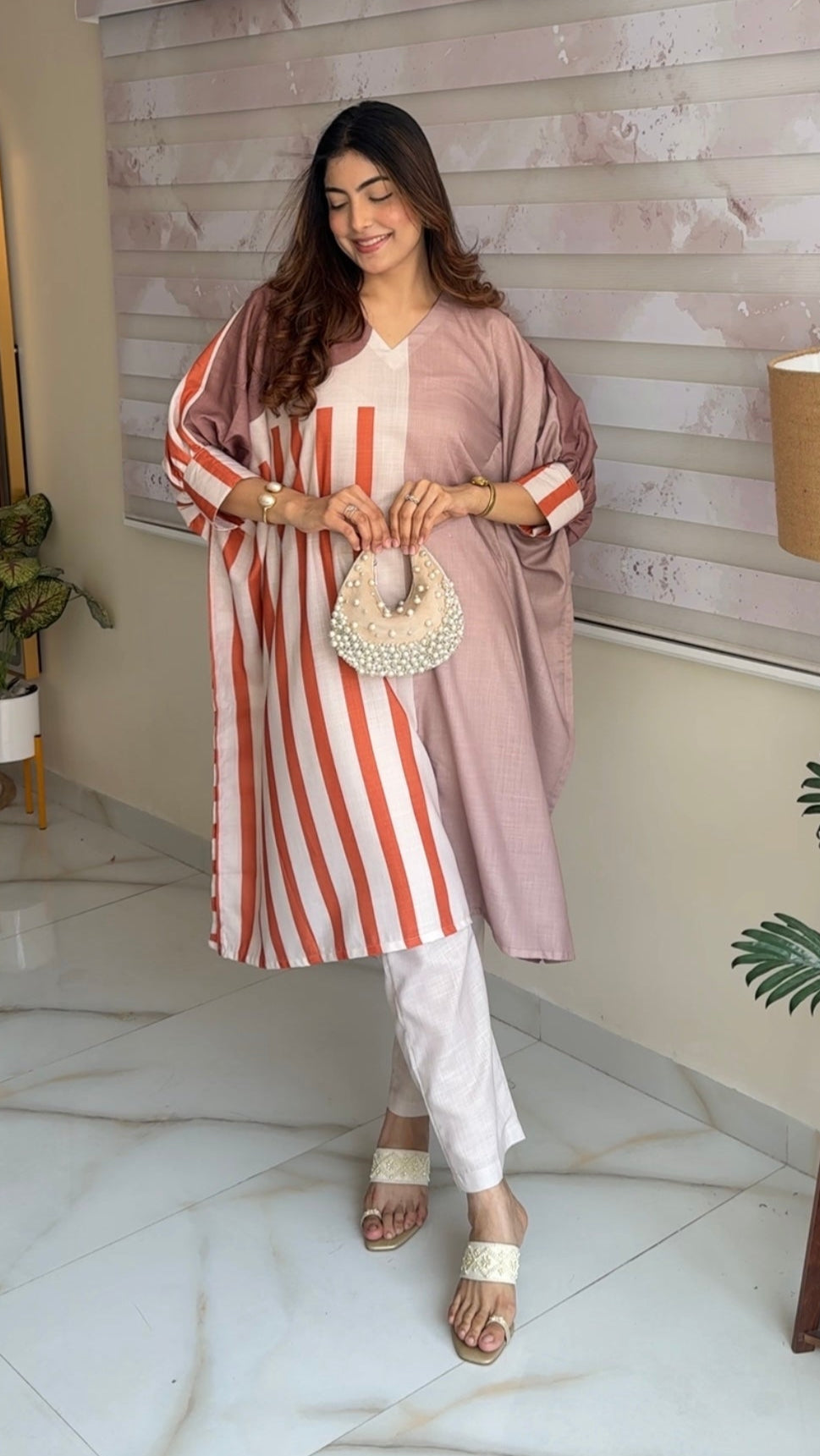 Earthy Tones Cotton Slub - Kaftan Set