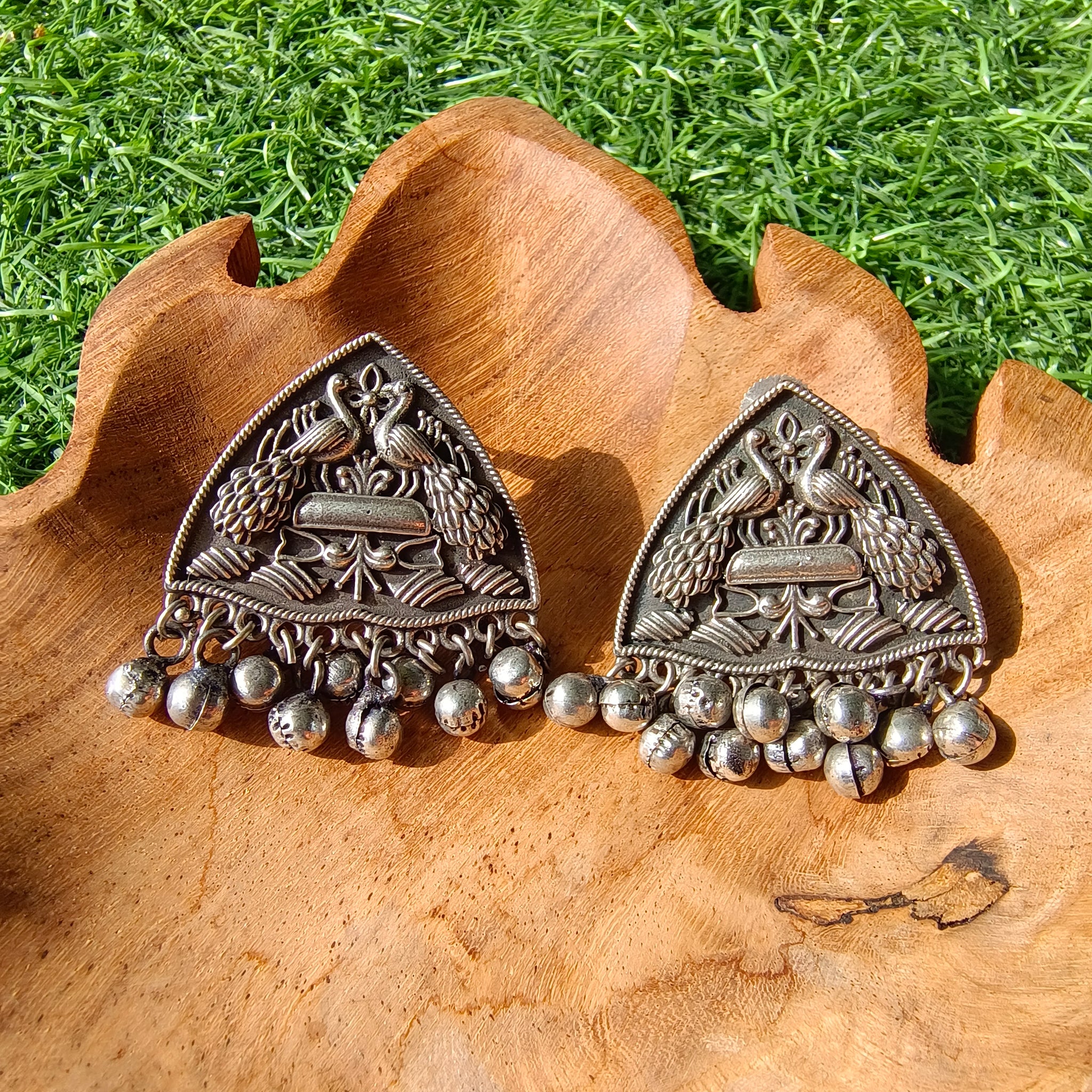 The White Peacock Earrings