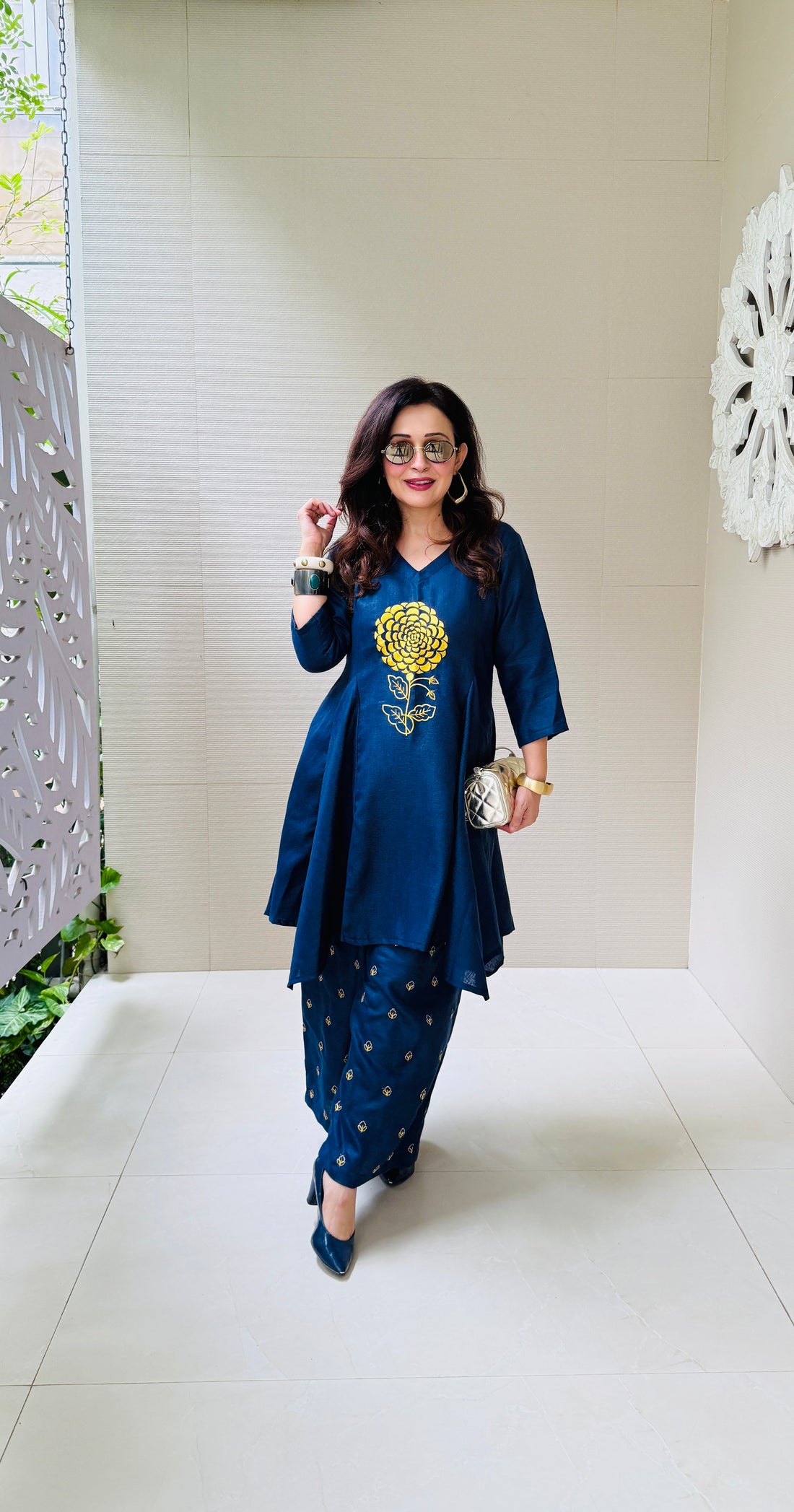Royal Petal Linen Coord Set