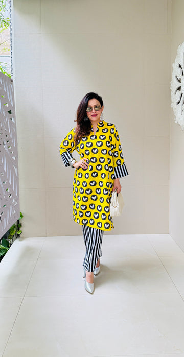 Yellow Heart Harmony Co-Ord Set