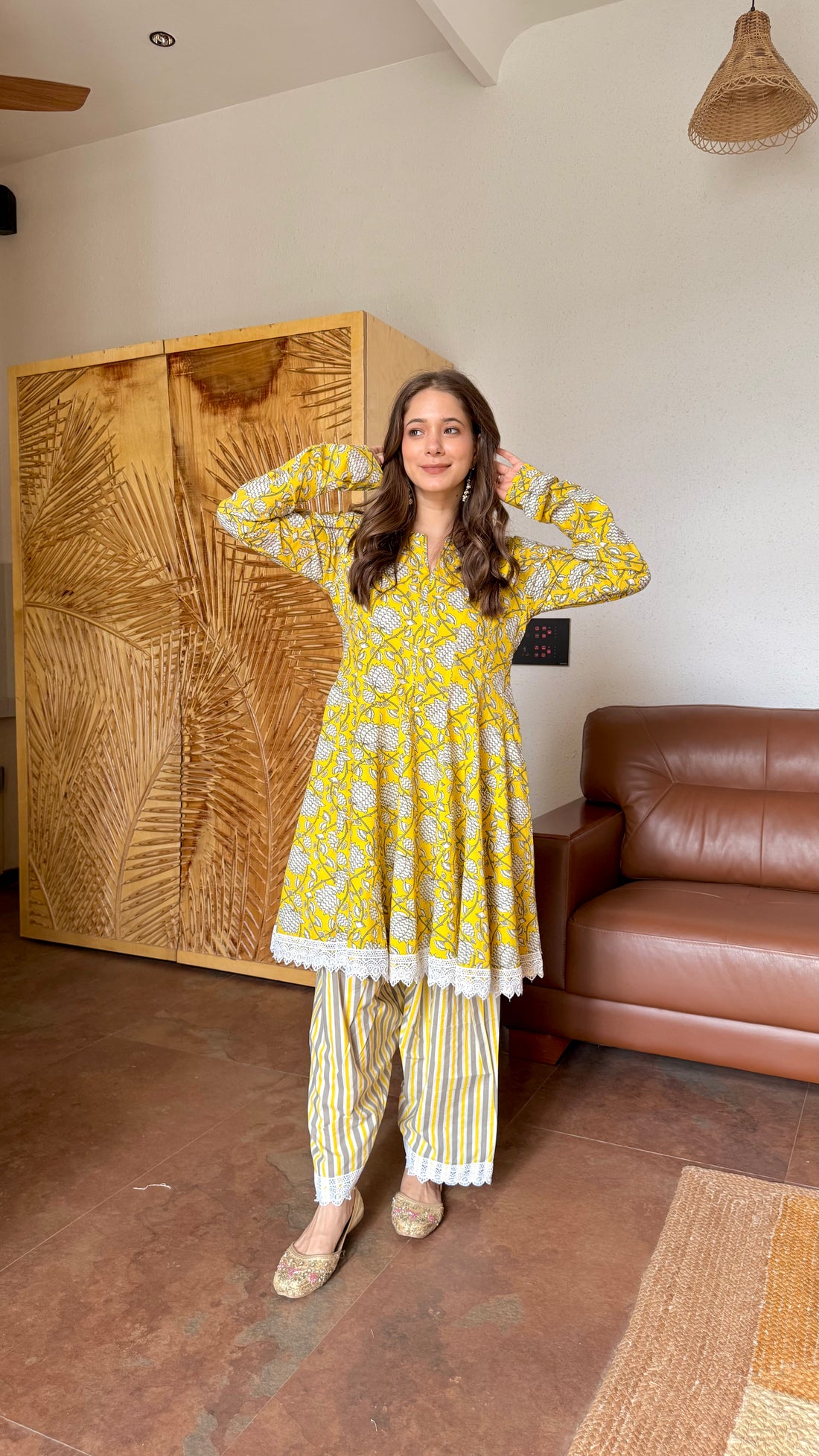 Yellow Blossom Lace Coord Set
