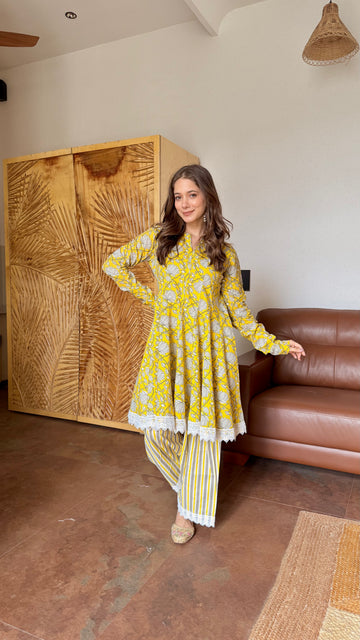Yellow Blossom Lace Coord Set