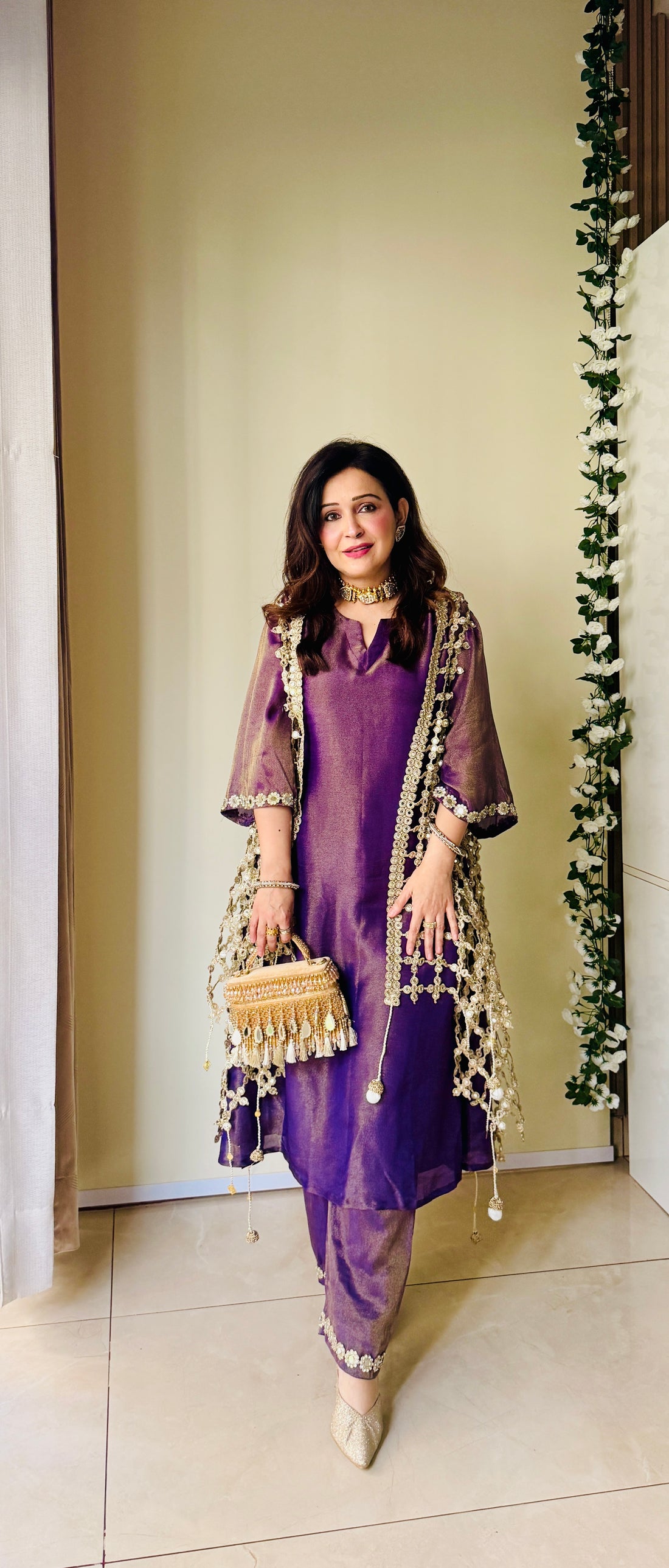 Nazakat Plum Cord  Set ( Order shrug Seperately )