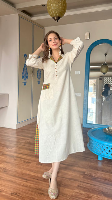Checked Accent Everyday Dress