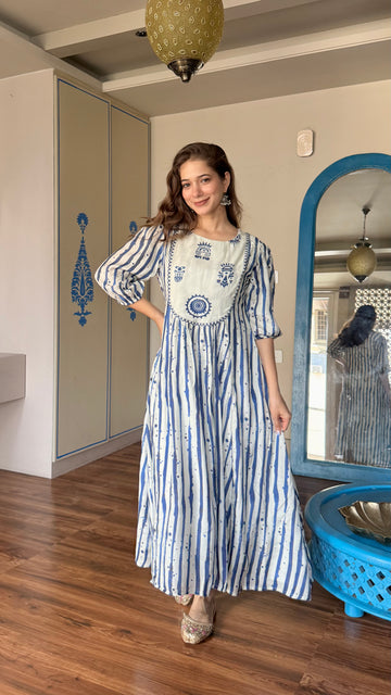 Blue Muse Muslin Midi Dress