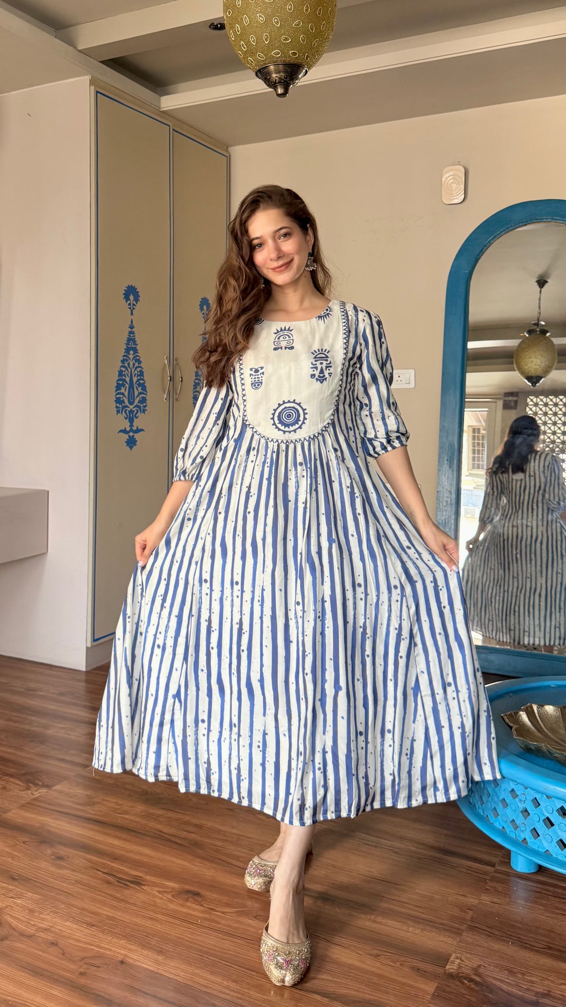 Blue Muse Muslin Midi Dress