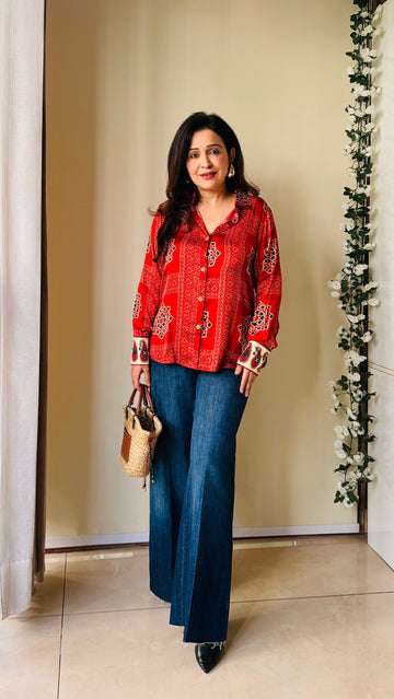 Malhaar Ajrakh Shirt