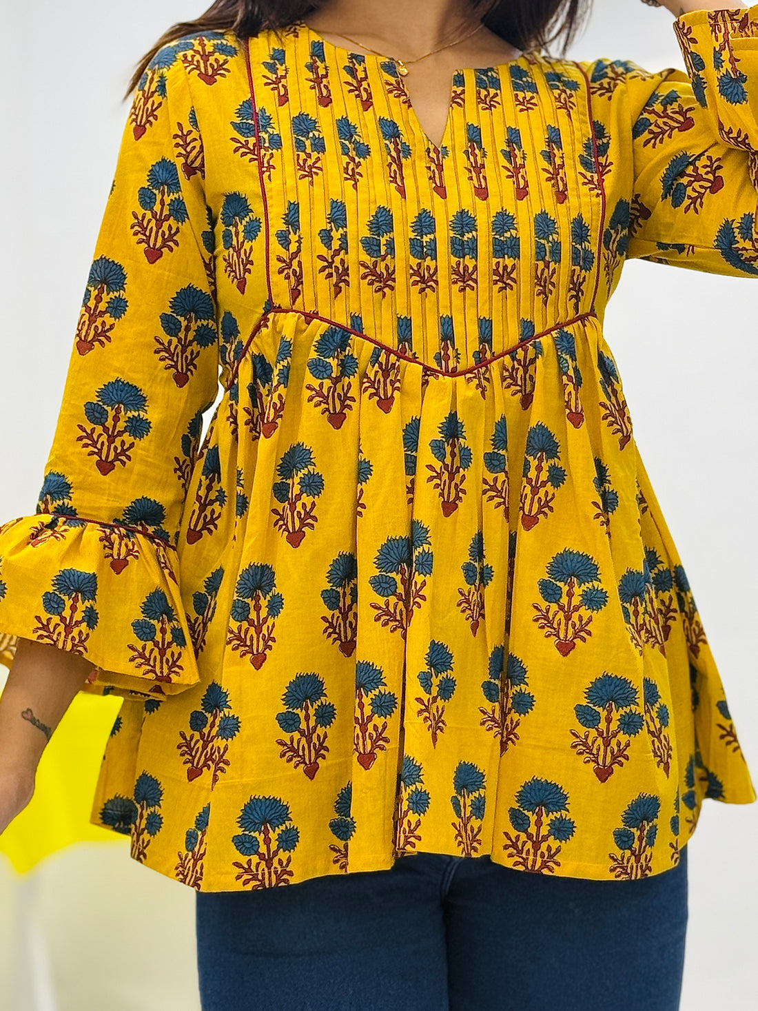 Marigold Charm Cotton Kurti