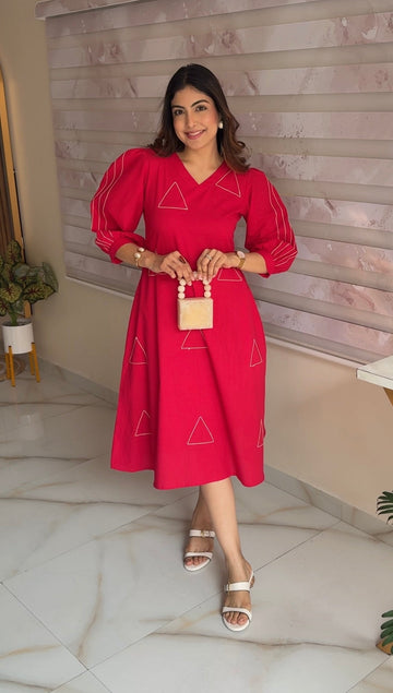 Red Threaded Elegance