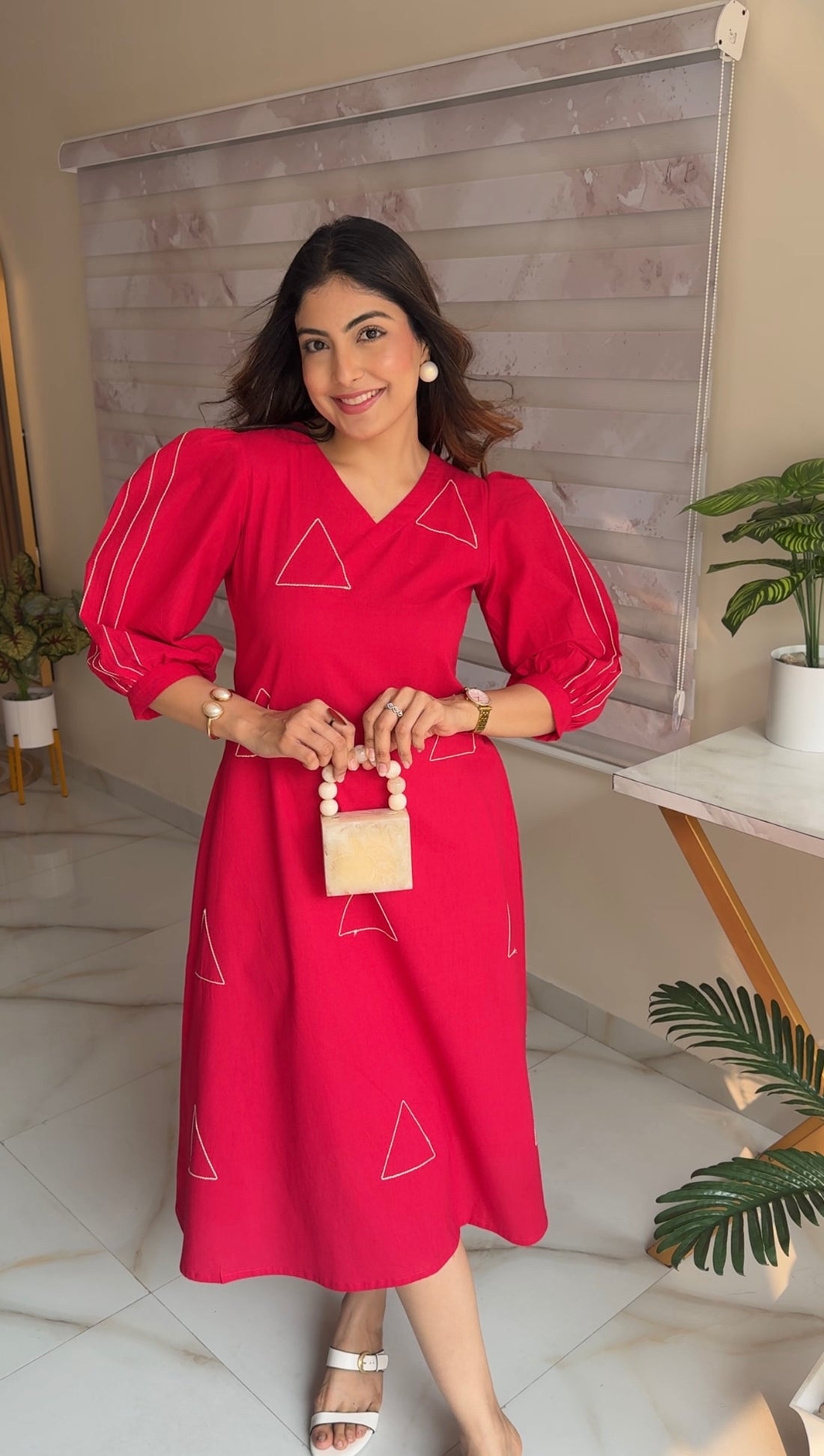 Red Threaded Elegance