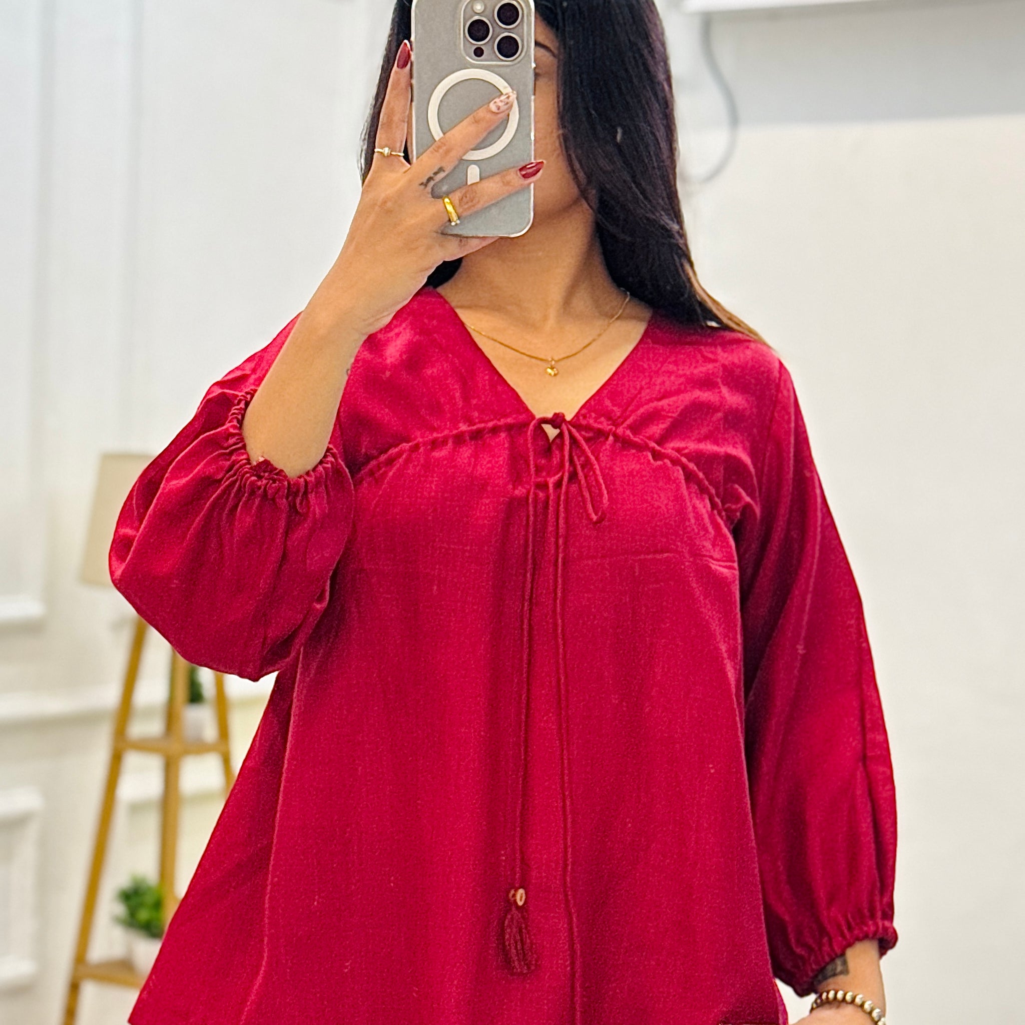 Wine Hue Cotton Slub Top