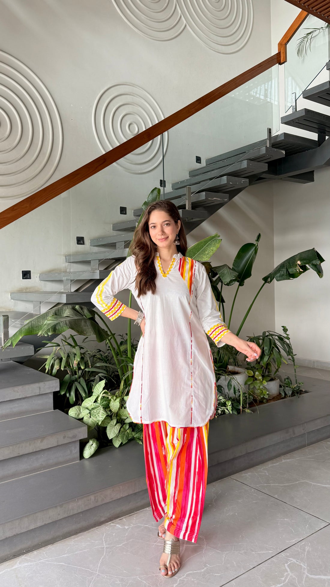 Radiant Stripe Cotton Coord Set