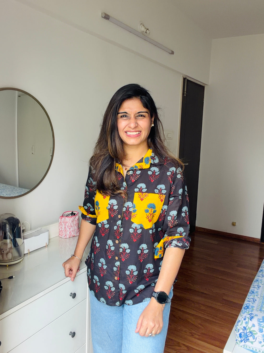 Bold Blossom Jaipuri Shirt