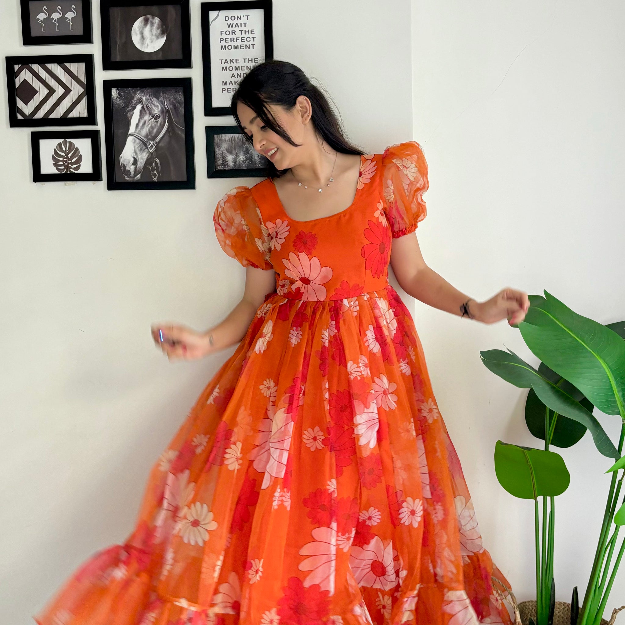 Orange Bloom - Maxi Dress